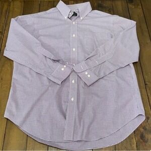 Lauren Ralph Lauren Mens 16.5 32/33 Purple Micro Check Non Iron Dress Shirt